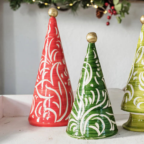 NEW Vietri Foresta Red Scroll Tree