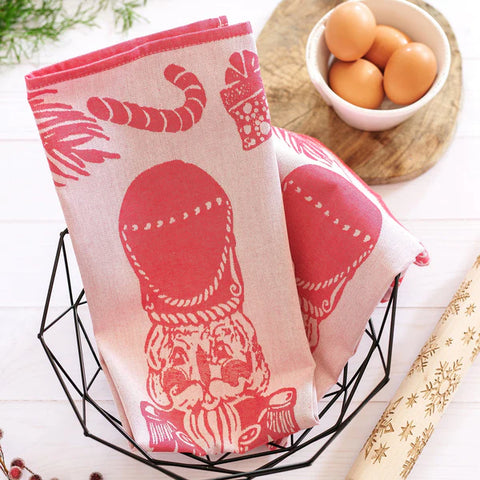 NEW Vietri Strofinaccio Red Nutcracker Dish Towels - Set Of 2