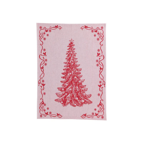 NEW Vietri Strofinaccio Red Tree Dish Towels - Set Of 2