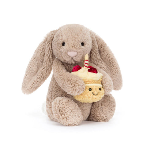 JELLYCAT BASHFUL BEIGE BIRTHDAY BUNNY