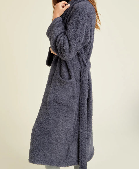 Barefoot Dreams CozyChic® Adult Robe For Men & Women Slate Blue