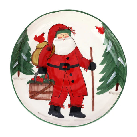 NEW Vietri Old St. Nick Shallow Bowl With Apple Basket