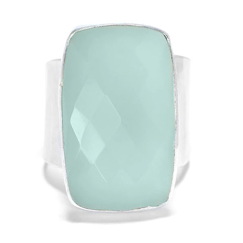 J + I Aqua Chalcedony Ring