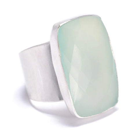 J + I Aqua Chalcedony Ring