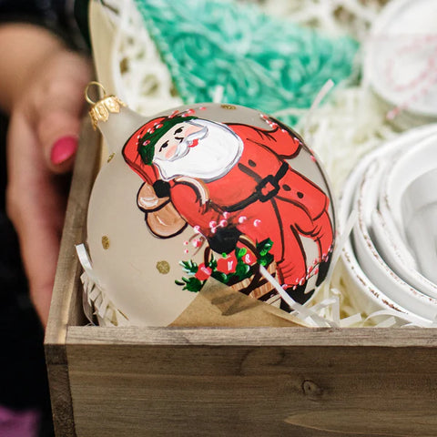 NEW Vietri Old St. Nick Apple Basket Ornament