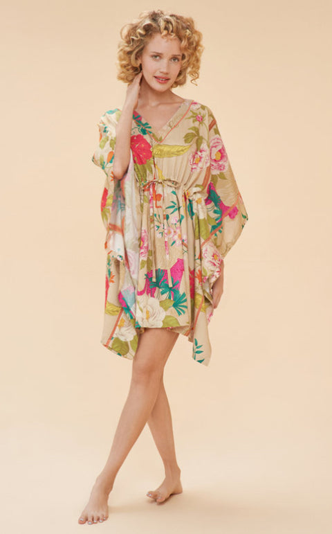 Powder Beach Cover Up - Tropical Flora & Fauna, Coconut