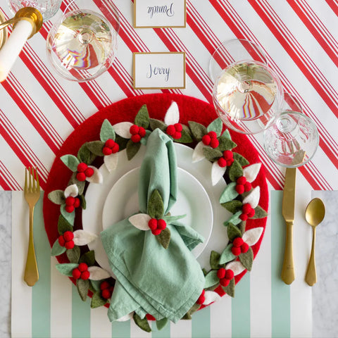 Hester & Cook Red Felt Placemat