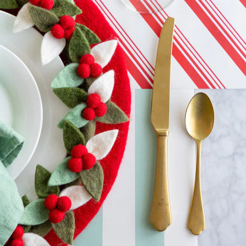 Hester & Cook Red Felt Placemat