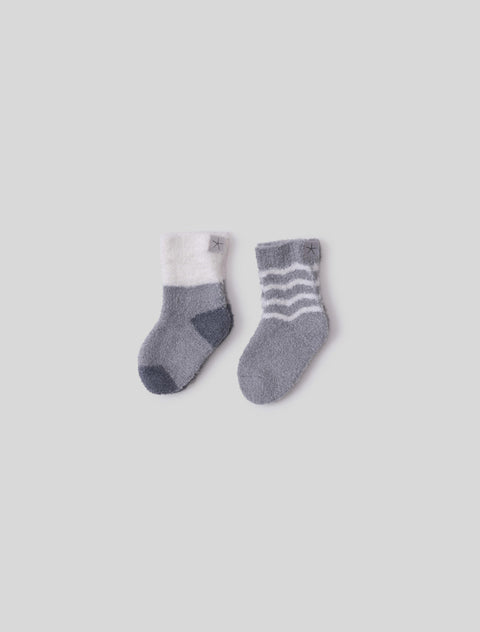 Barefoot Dreams CozyChic Lite® Baby Sock Stripe Set - Moonbeam/Multi