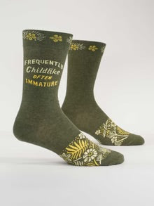 Blue Q Frequently Childlike Often Immature Men’s Crew Socks