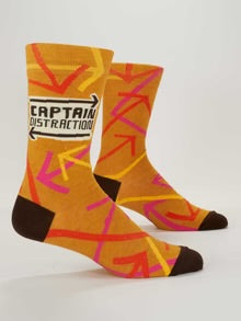 Blue Q Captain Distraction Men’s Crew Socks