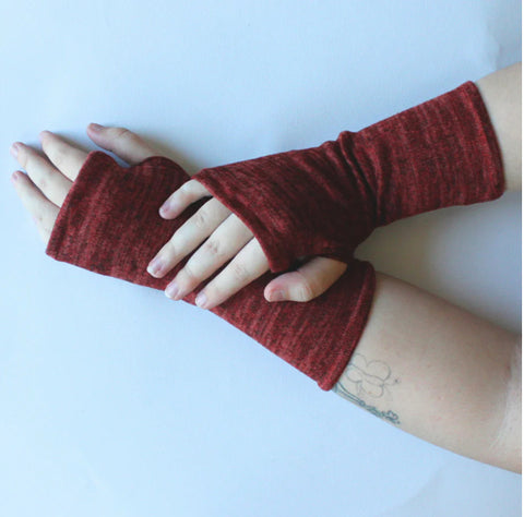 Dana Herbert Heather Jersey Fingerless Gloves Rust