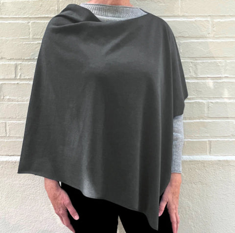 Dana Herbert London Knit Poncho Charcoal
