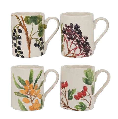 Vietri Foresta Primavera Assorted Mugs - Set of 4