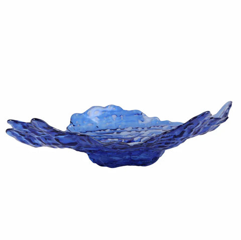 Vietri Ostrica Glass Blue Large Platter