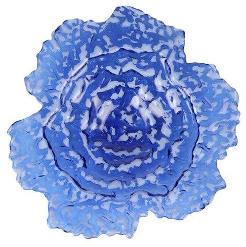 Vietri Ostrica Glass Blue Centerpiece