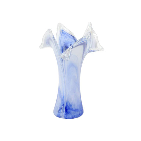 NEW Vietri Onda Glass Cobalt Twisted Flower Vase