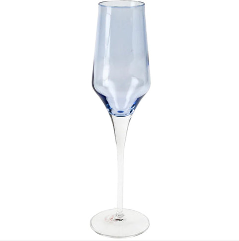 Vietri Contessa Blue Champagne Glass