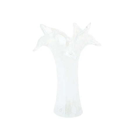 NEW Vietri Onda Glass White Twisted Flower Vase