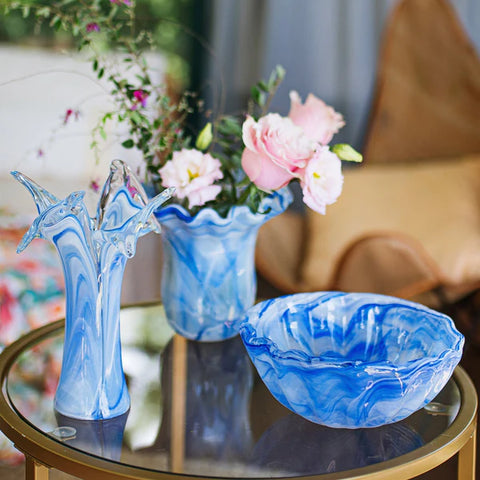 NEW Vietri Onda Glass Cobalt Small Bowl