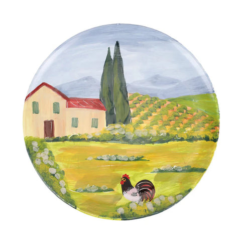 Vietri Wall Plates Villa with Rooster Round Wall Plate