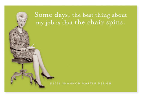 Shannon Martin Chair Spins Sticky Notes