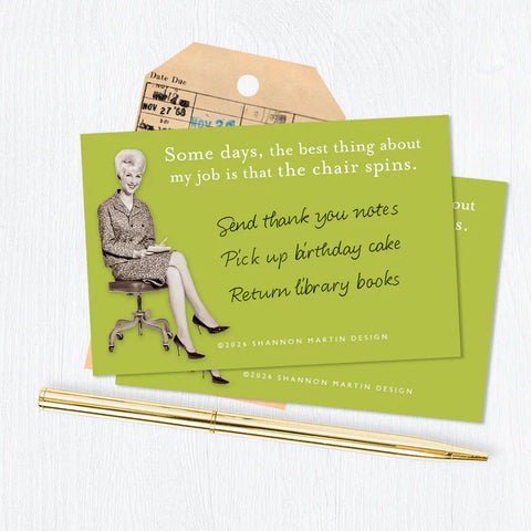 Shannon Martin Chair Spins Sticky Notes