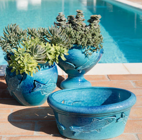 Vietri Mediterranea Blue Footed Planter