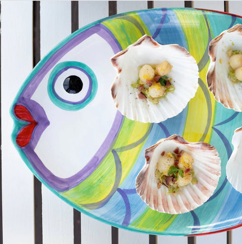 Vietri Pesci Colorati Figural Fish Platter