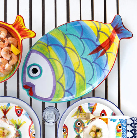 Vietri Pesci Colorati Figural Fish Platter