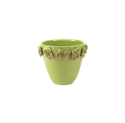 Vietri Rustic Garden Pistachio Small Flower Cachepot