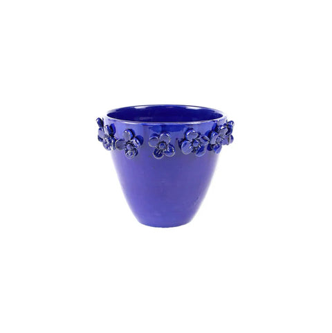 Vietri Rustic Garden Small Cobalt Cachepot