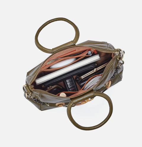 NEW Hobo SHEILA Medium Satchel With Charm - Olive Veil