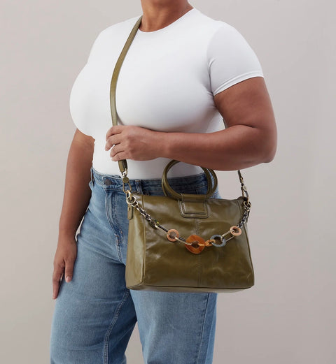 NEW Hobo SHEILA Medium Satchel With Charm - Olive Veil