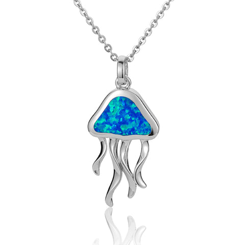 Alamea Jellyfish Pendant Necklace with Opal