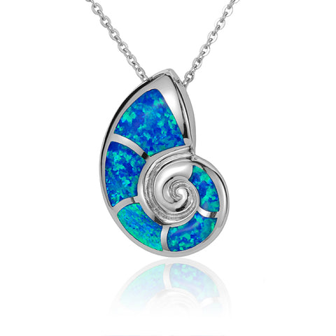 Alamea Nautilus Shell Pendant Necklace with Opal
