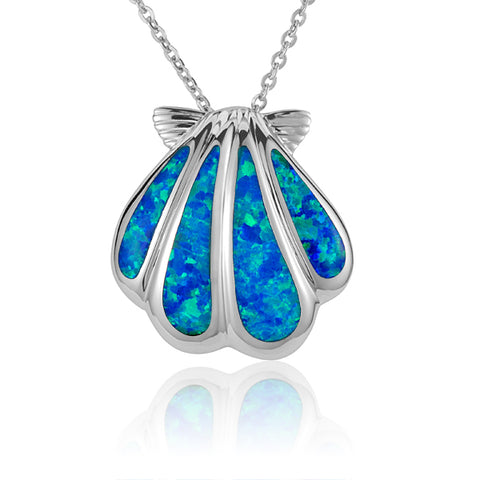Alamea Sunrise Shell Pendant Necklace with Opal