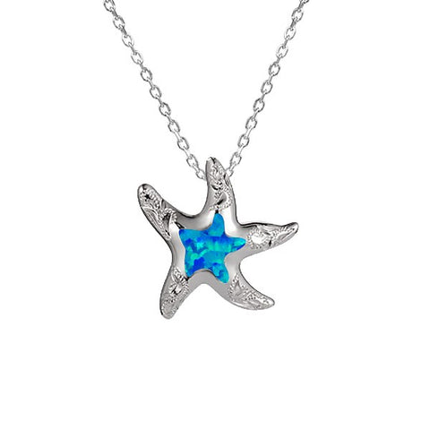 Alamea Starfish Pendant Necklace with Opal