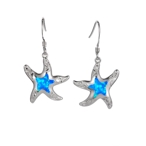 Alamea Starfish Hook Earrings with Opal