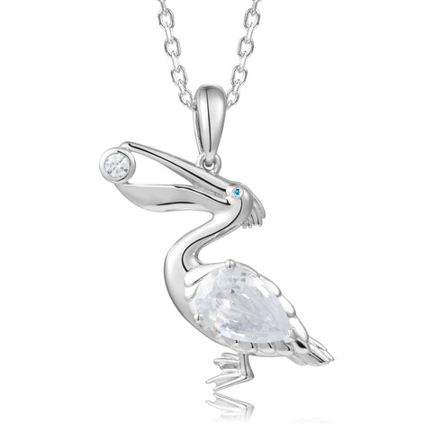 Alamea Pelican Pendant Necklace with Topaz