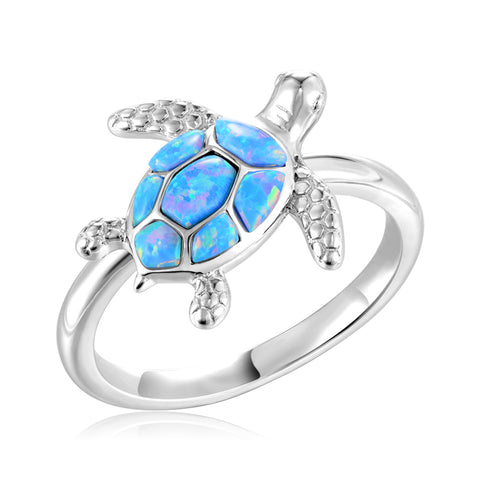 Alamea Turtle Ring with Opal
