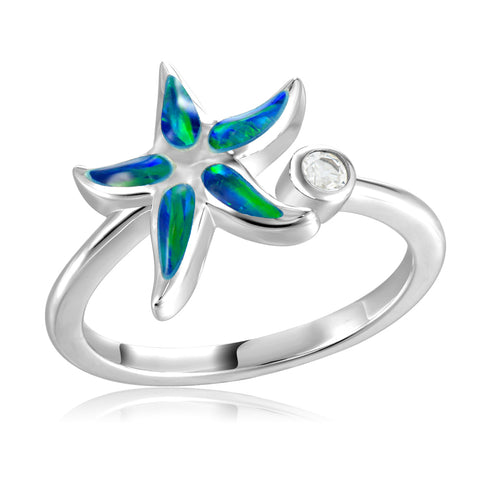 Alamea Starfish Ring with Opal
