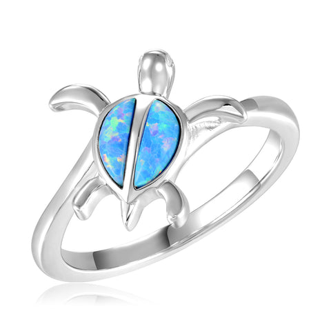 Alamea Honu (Turtle) Ring with Opal