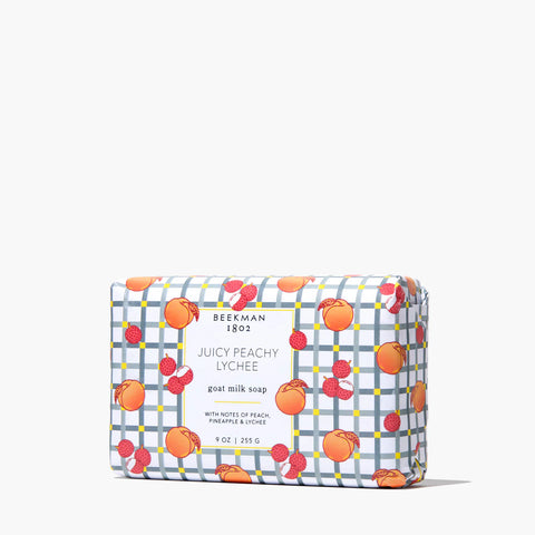 Beekman 1802 Juicy Peachy Lychee Goat Milk Bar Soap 9 oz