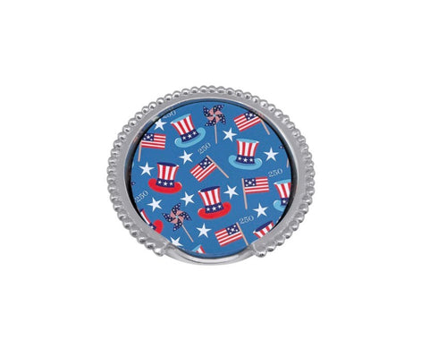 Mariposa Uncle Sam Hat 250 Celebration Beaded Coaster Set