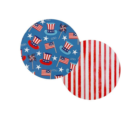 Mariposa Uncle Sam Hat 250 Celebration Beaded Coaster Set