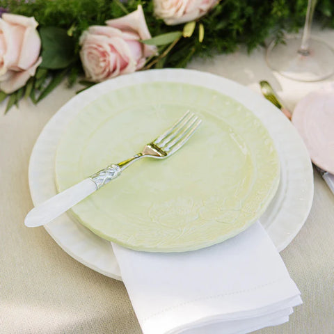 NEW Vietri Pietra Fiori Pistachio Salad Plate