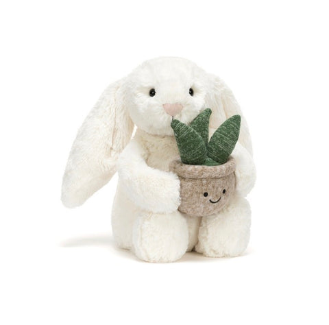 JELLYCAT CREAM BUNNY WITH PLANT