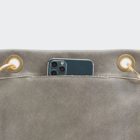 Hammitt Tony Medium Pewter/Brushed Gold Red Zip Leather Crossbody