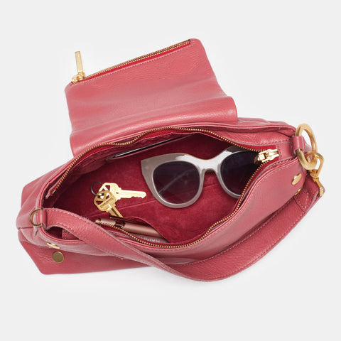 Hammitt VIP Satchel Rouge Pink/Brushed Gold Leather Shoulder Bag